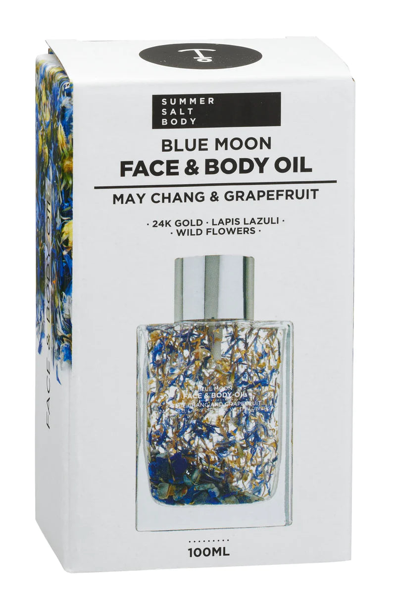 Blue Moon Face & Body Oil with 24k Gold Lapis Lazuli 100ml - Inspire Me Naturally 